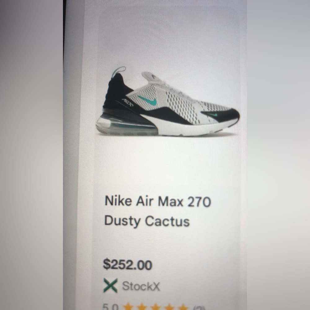 Nike Air Max 270 White and Black with Teal Accents Like.New